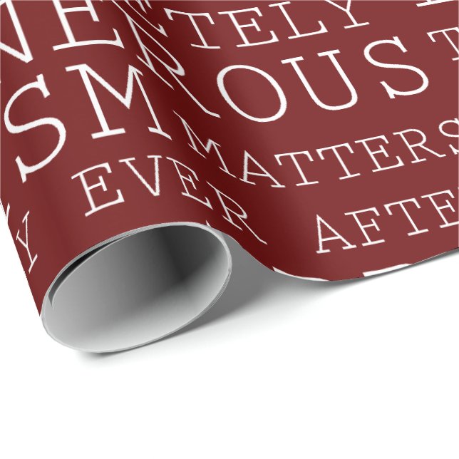 Red White Positive Thoughts Inspirational Words Wrapping Paper (Roll Corner)