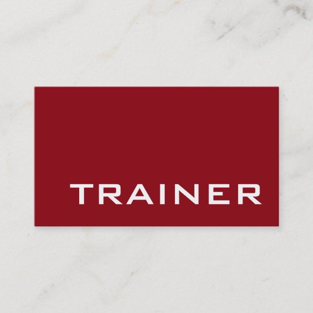 Red White Professional Fitness Sport Business Card (Front)