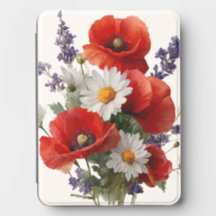 RED WHITE PURPLE WATERCOLOR SUMMER FLOWERS