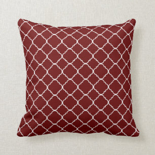 Red White Quatrefoil Cushion