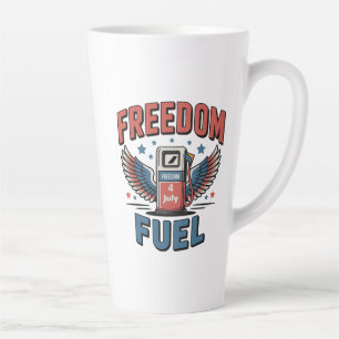 Red White & Refueled Patriotic 4th of July  Latte Mug