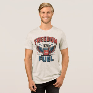 Red White & Refueled Patriotic 4th of July T-Shirt Tri-Blend Shirt