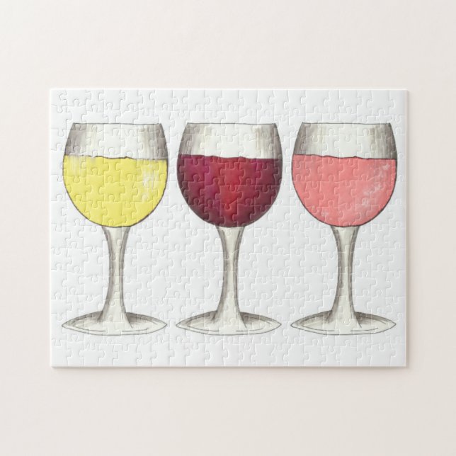 Red White Rosé Wine Glasses Winery Vino Jigsaw Puzzle (Horizontal)