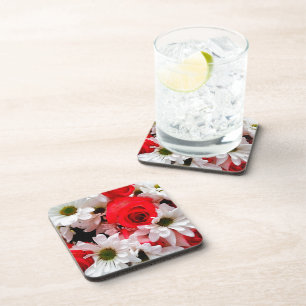 Red-White-Roses-Daisies-Bouquet-COASTER Coaster