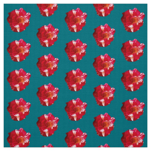 Red & White roses Photo Fabric (Swatch)