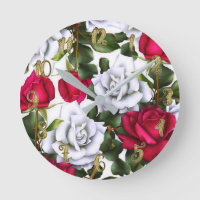 Red & White Roses Shabby Chic Rustic Modern Glam