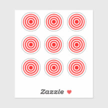 Red/White Round Target Stickers - Pinball Machine