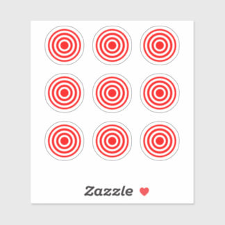 Red/White Round Target Stickers - Pinball Machine