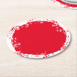 Red & White Scruff Round Coasters