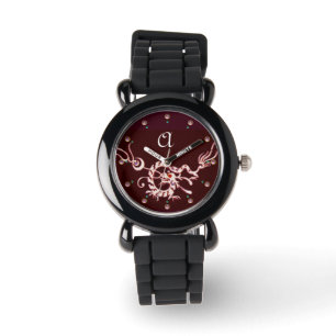 RED WHITE SEA DRAGON MONOGRAM WATCH