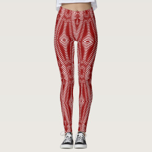 Red white seamless pattern "Ratti_Creative_Arts" Leggings