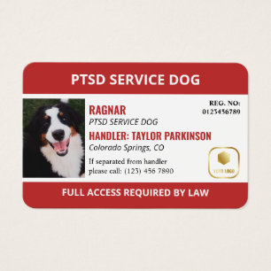 Red White Service Dog Logo & Photo ID