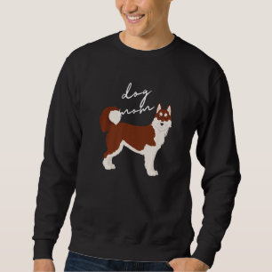 Red & White Siberian Husky Dog Mom Woman Sweatshirt