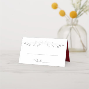 Red & White Simple Elegant Wedding Place Cards