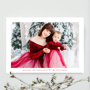 red white simply minimal elegant christmas photo holiday card