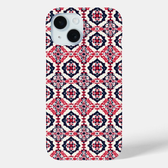 Red White Slavic Pattern Case-Mate iPhone Case (Back)