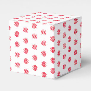 Red White snow star snowflakes pattern gift Favour Box