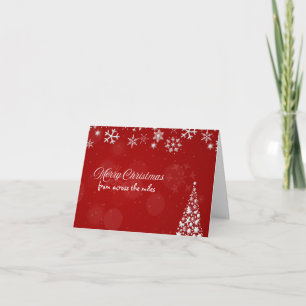 Red & White Snowflake Christmas Card - From Afar