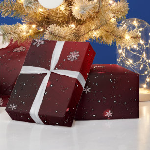 Red/White Snowflakes Christmas Wrapping Paper