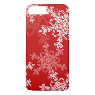 Red White Snowflakes Minimalist Christmas iPhone 8 Plus/7 Plus Case