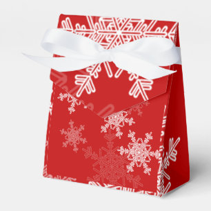 Red White Snowflakes Minimalist Christmas Favour Box