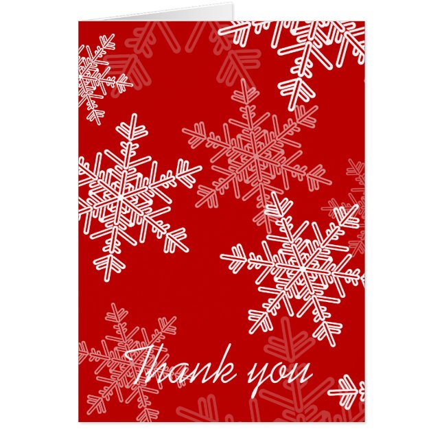 Red White Snowflakes Minimalist Christmas Wedding  (Front)