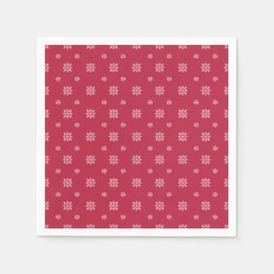 Red & White Snowflakes Simple Modern Christmas  Napkin