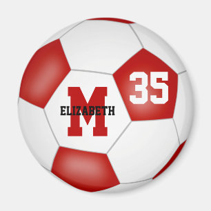 red white soccer team colours magnet