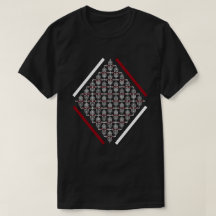 Red & White Square With Asian Inspired Patterns