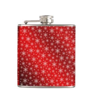 red,white,star, stars, Christmas + Sample, coloure Hip Flask