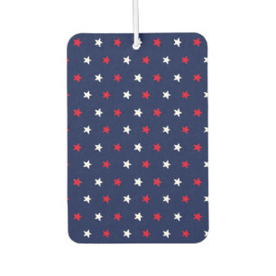 Red white stars navy blue american style pattern car air freshener