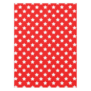 Red White Stars Pattern Decorative Tablecloth