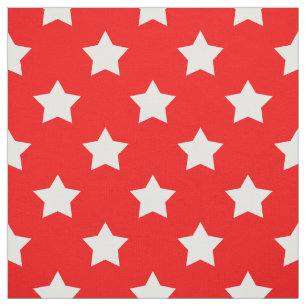 Red White Stars Pattern Decorative Textile Fabric