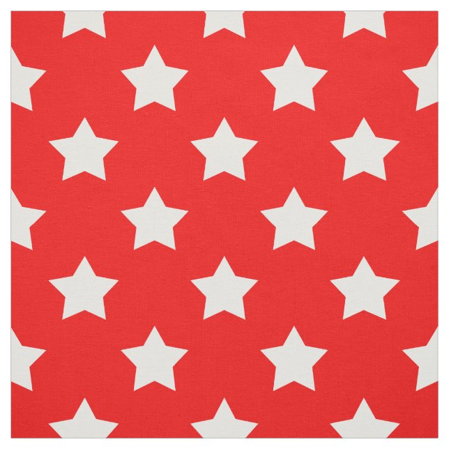Red White Stars Pattern Decorative Textile Fabric (Swatch)