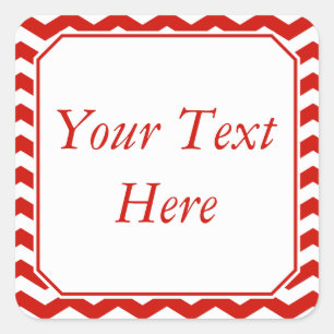 Red & White Stickers or Labels w/ Custom Text
