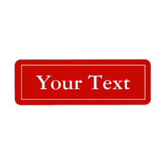 Red & White Stickers or Labels w/ Custom Text