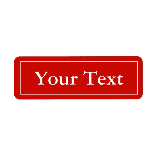 Red & White Stickers or Labels w/ Custom Text (Front)