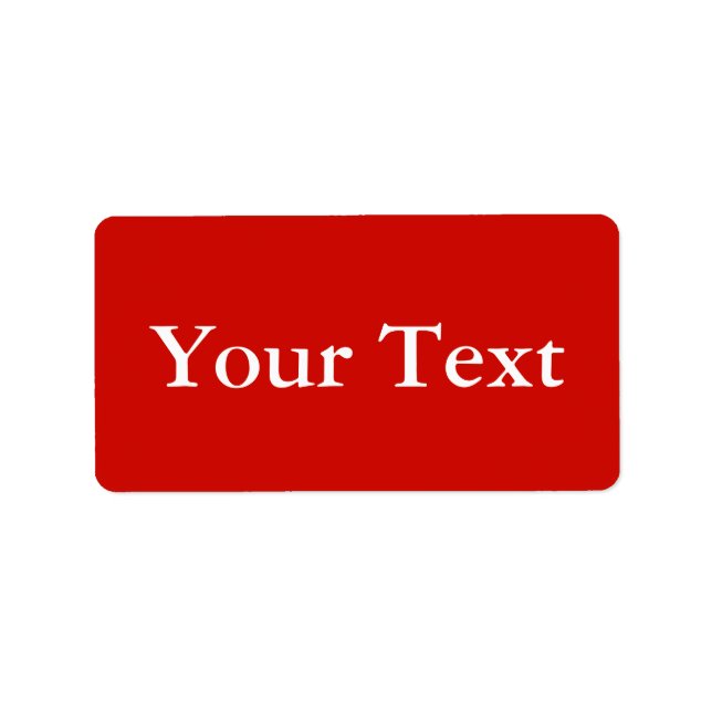 Red & White Stickers or Labels w/ Custom Text (Front)