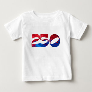 Red White Stripe Blue Stars America 250 Birthday Baby T-Shirt
