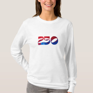 Red White Stripe Blue Stars America 250 Birthday T-Shirt