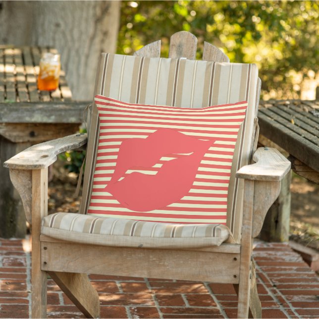  Red White Stripe Cushion (Chair)