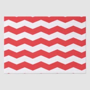 Red White Stripe Jagged Edge Tissue Paper