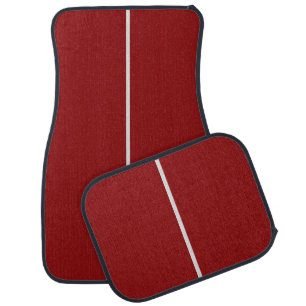 Red White Stripe Racing Karting Car Mat