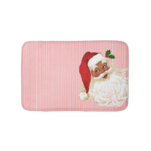 Red White Stripe Santa Claus Bath Mat