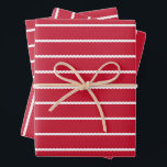 Red white stripe squiggly lines Christmas Wrapping Paper Sheet<br><div class="desc">This cute wrapping paper features fun white squiggly lines on a festive red background. This set of three simple striped gift wrap designs is great on its own but also coordinates with a variety of holiday themes. Find more colours and coordinating gift tags, cards and more in the holiday collection...</div>