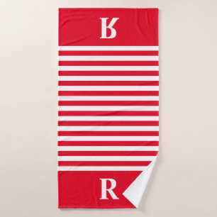 Red/White Stripes Bath Towel