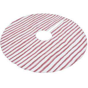 Red White Stripes Brushed Polyester Tree Skirt
