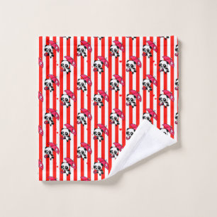 Red White Stripes Cute Wash Cloth