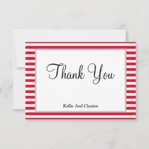 Red/White Stripes Framed Thank You Card