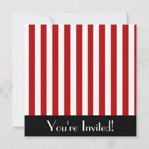 Red & White Stripes Invitation